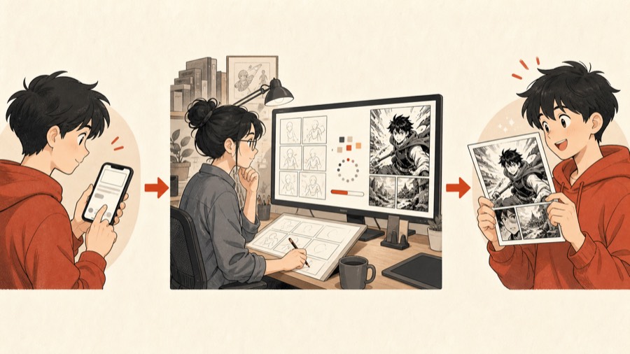 制作画面から完成画像を受け取るまでの流れ